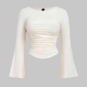 Shein Long Sleeve Ruched Crop Top